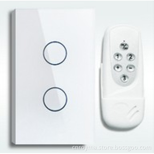 Fashinable black color remote control light switch 2gang, 315/433Mhz, AC110-240V